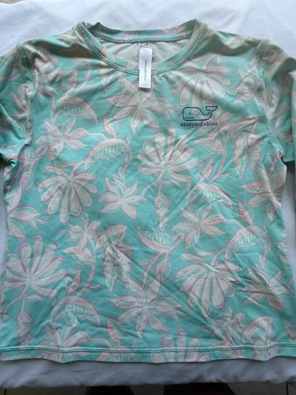 Vineyard Vines girls long sleeve rash guard, size XL (16)
